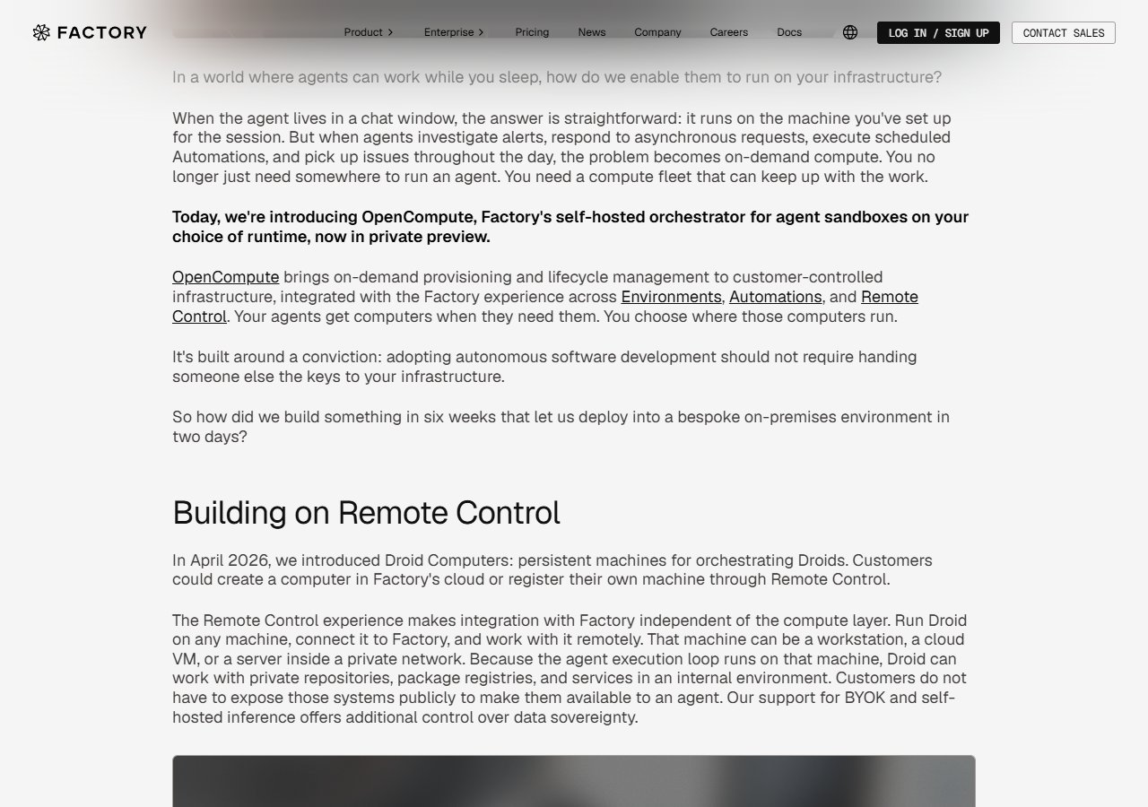 OpenCompute 개요 — 6주 배포, Remote Control 기반 확장
